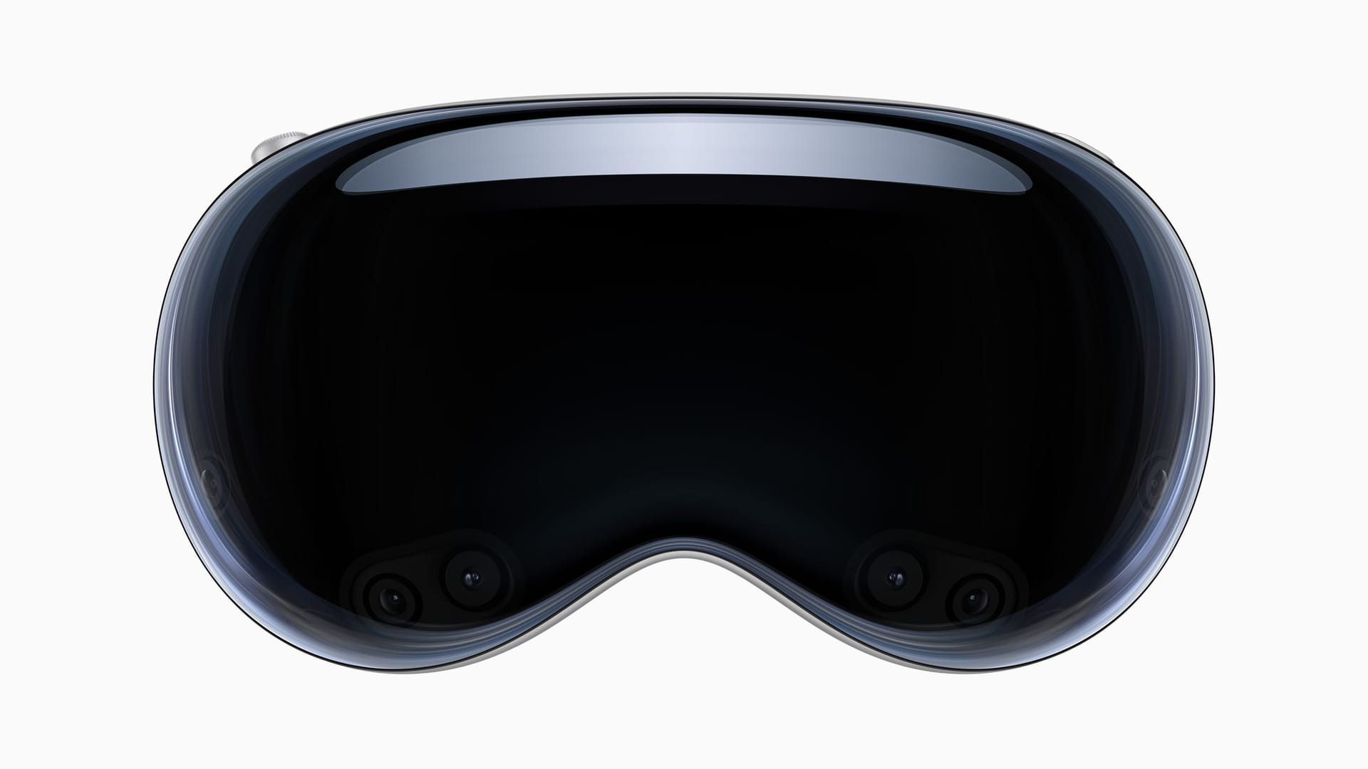 Apple Vision Pro Virtual Reality headset on a white background.